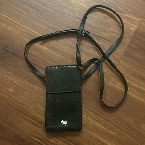 Radley‎ London College Green Black Textured Leather iPhone Crossbody Bag